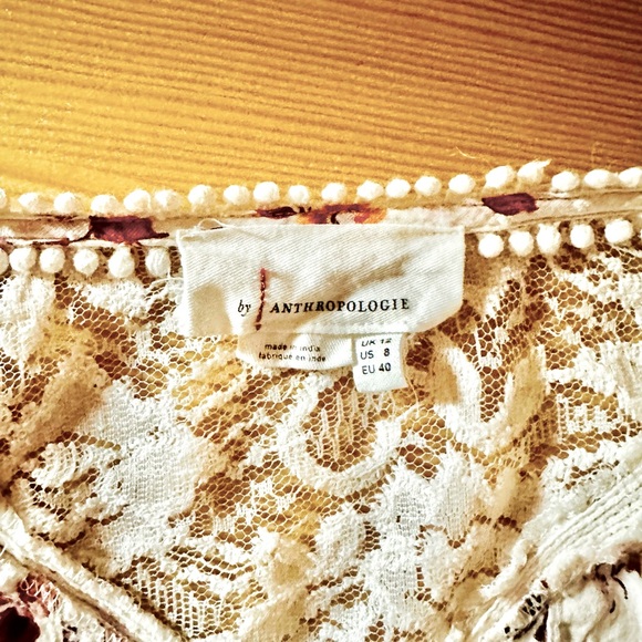 Anthropologie floral lace button front long sleeve blouse - Picture 4 of 4